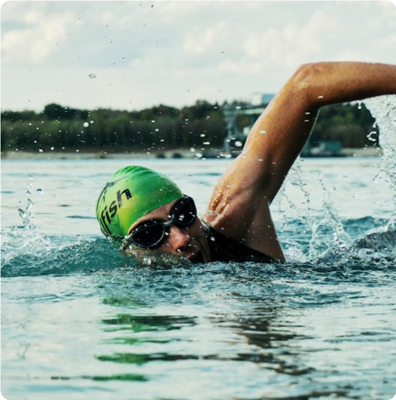 Triathlete in water